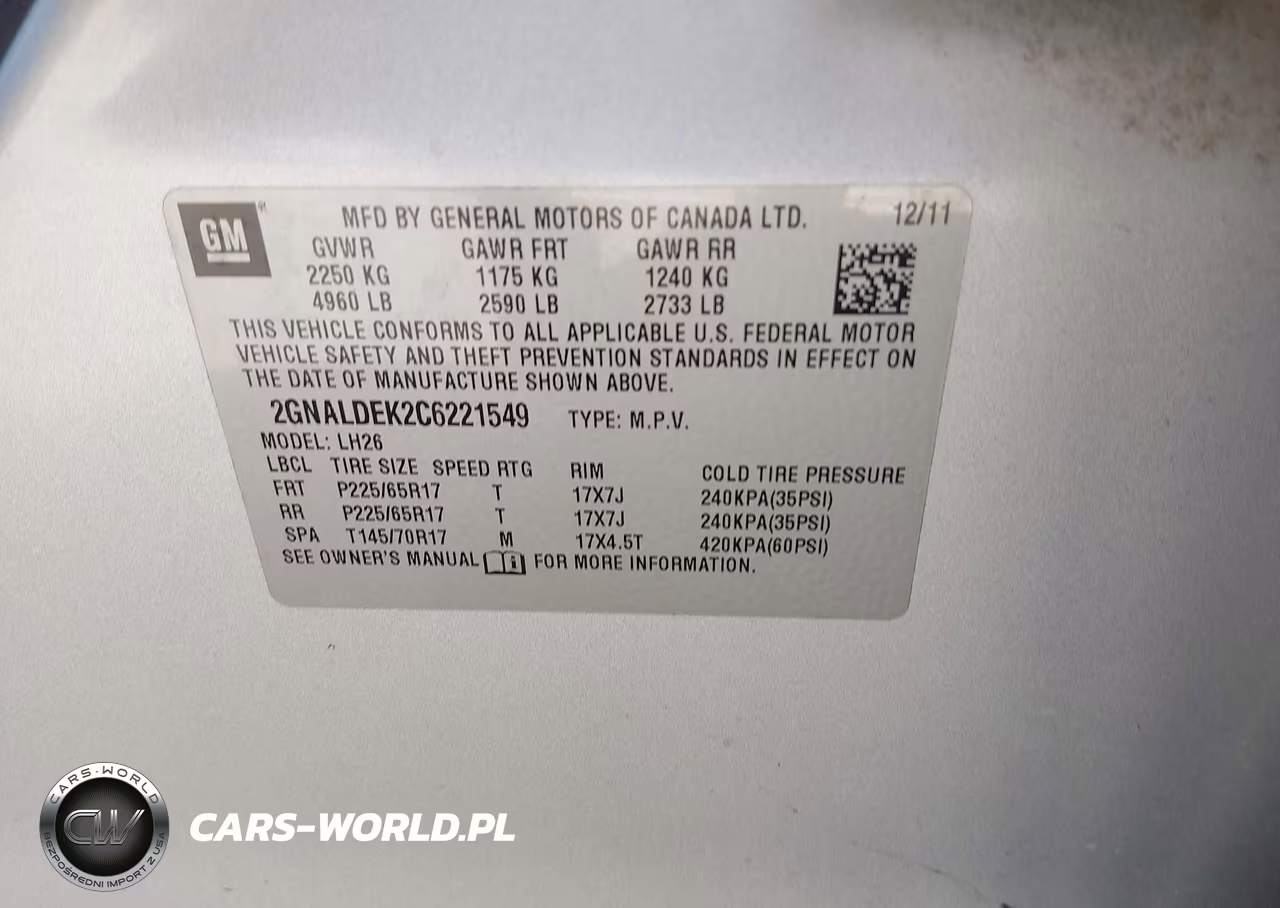 2012 Chevrolet Equinox 1Lt VIN:2GNALDEK2C6221549 - 9