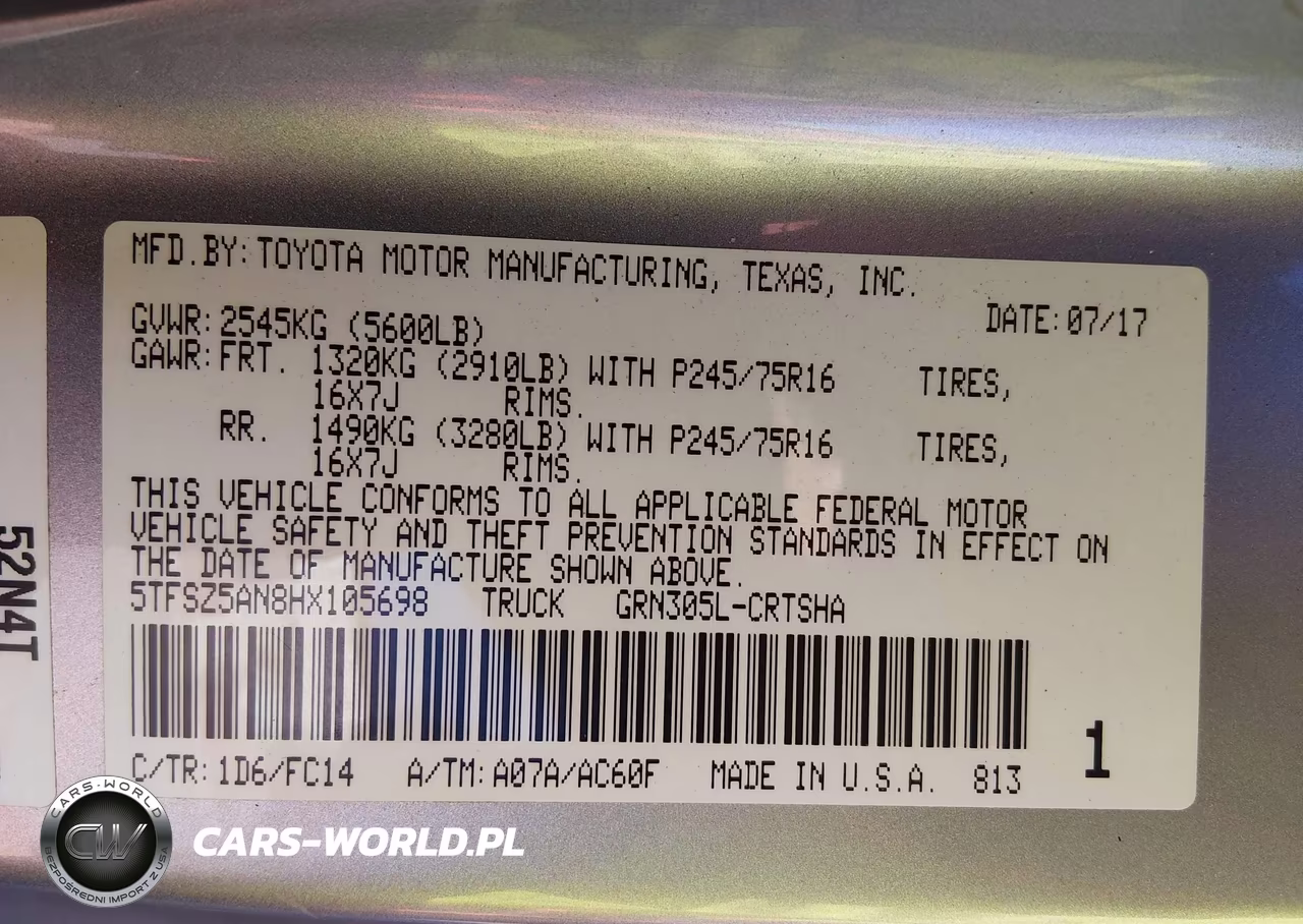 2017 Toyota Tacoma Sr5 V6 VIN:5TFSZ5AN8HX105698 - 9