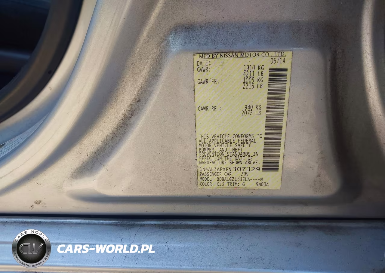 2015 Nissan Altima 2.5 S VIN:1N4AL3APXFN307329 - 9