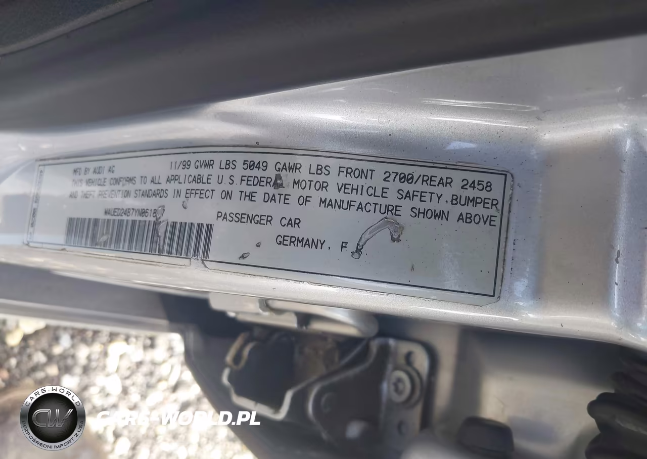 2000 Audi A6 2.7T VIN:WAUED24B7YN061827 - 9