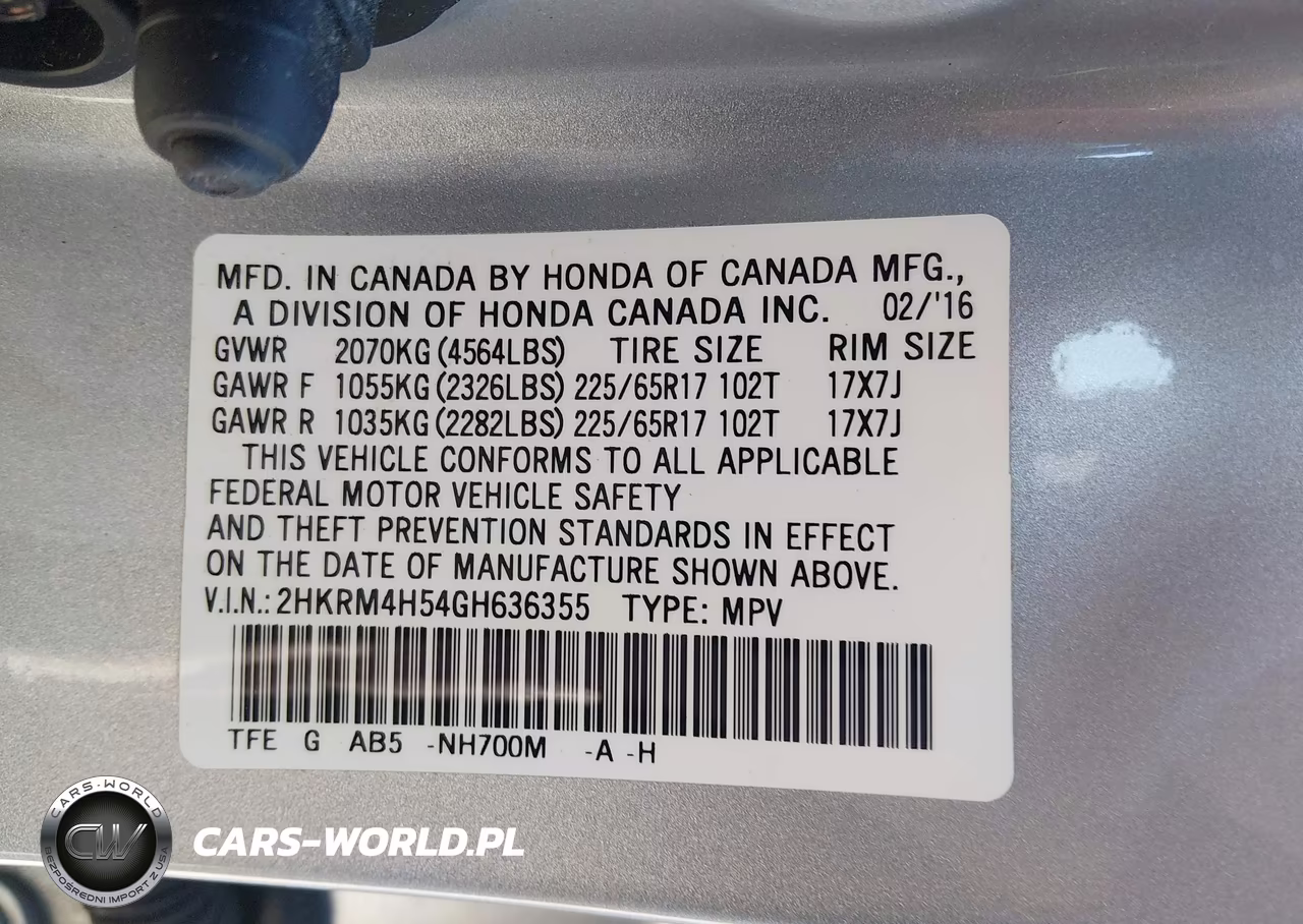 2016 Honda Crv Ex VIN:2HKRM4H54GH636355 - 9