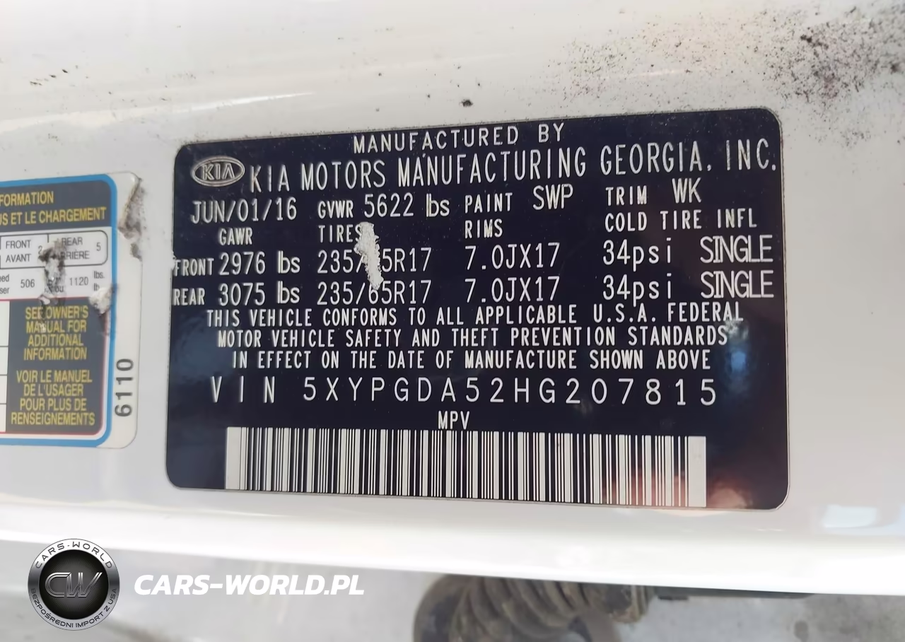 2017 Kia Sorento 3.3L Lx VIN:5XYPGDA52HG207815 - 9