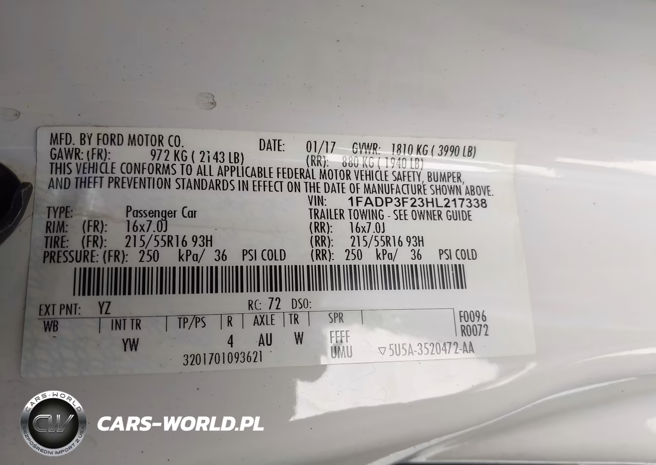 2017 Ford Focus Se VIN:1FADP3F23HL217338 - 9