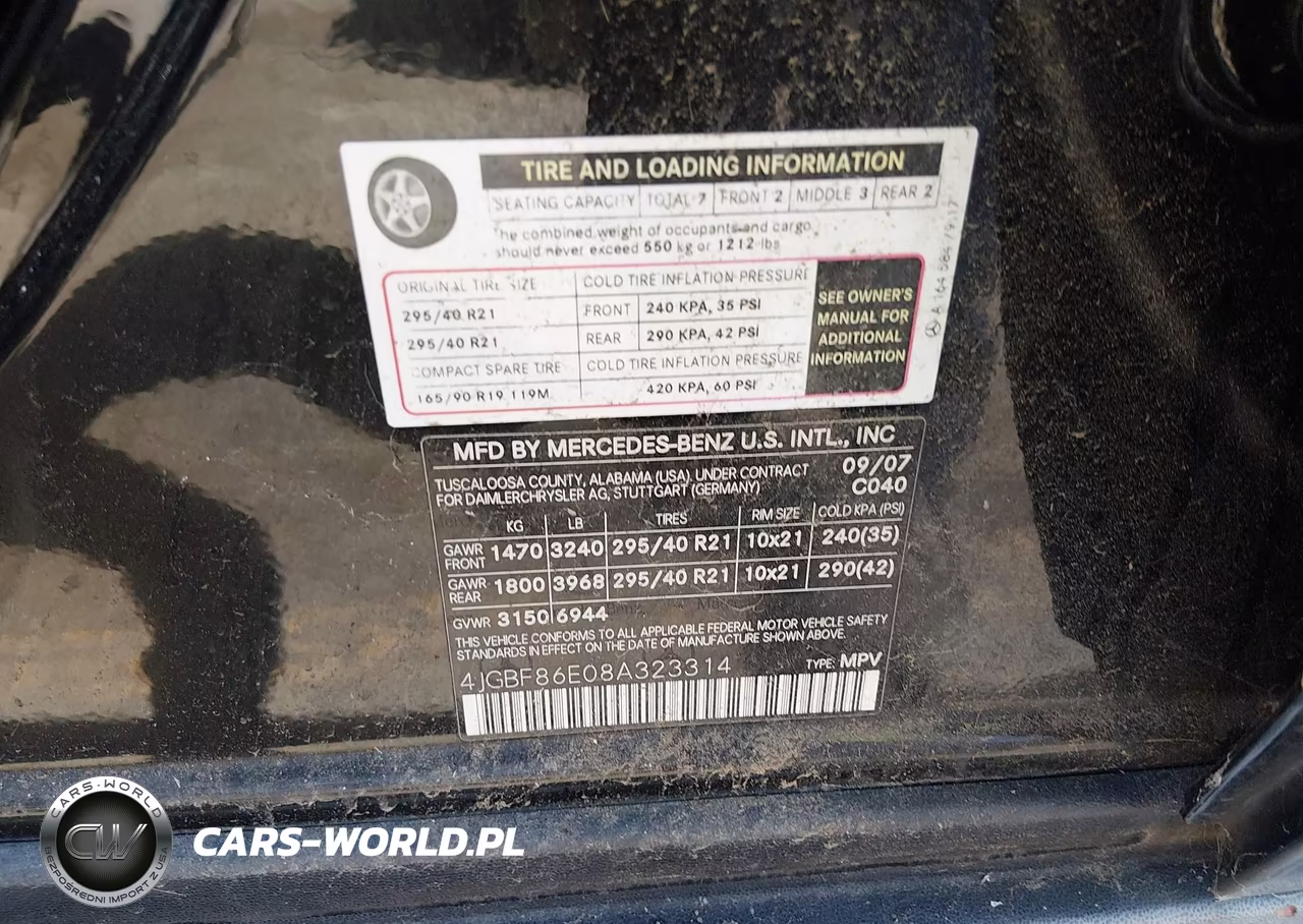 2008 Mercedes-Benz Gl 550 4Matic VIN:4JGBF86E08A323314 - 9