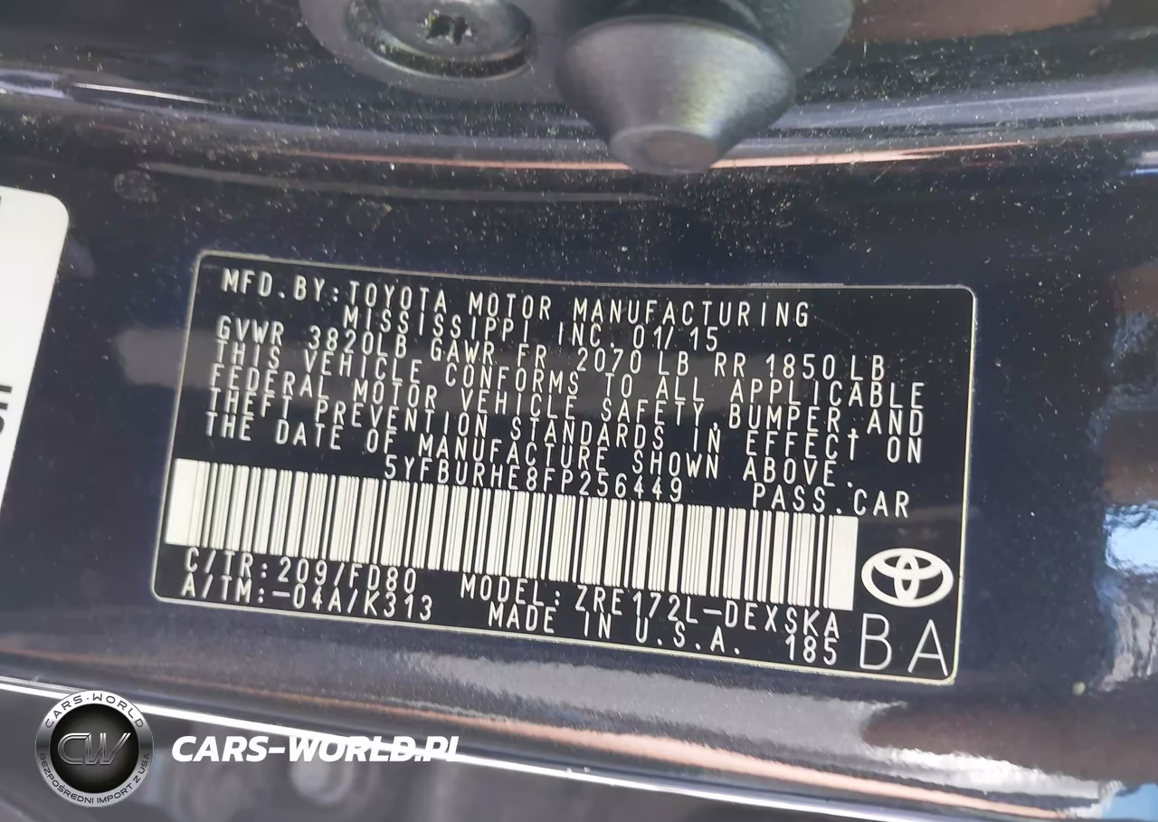 2015 Toyota Corolla S Plus VIN:5YFBURHE8FP256449 - 9