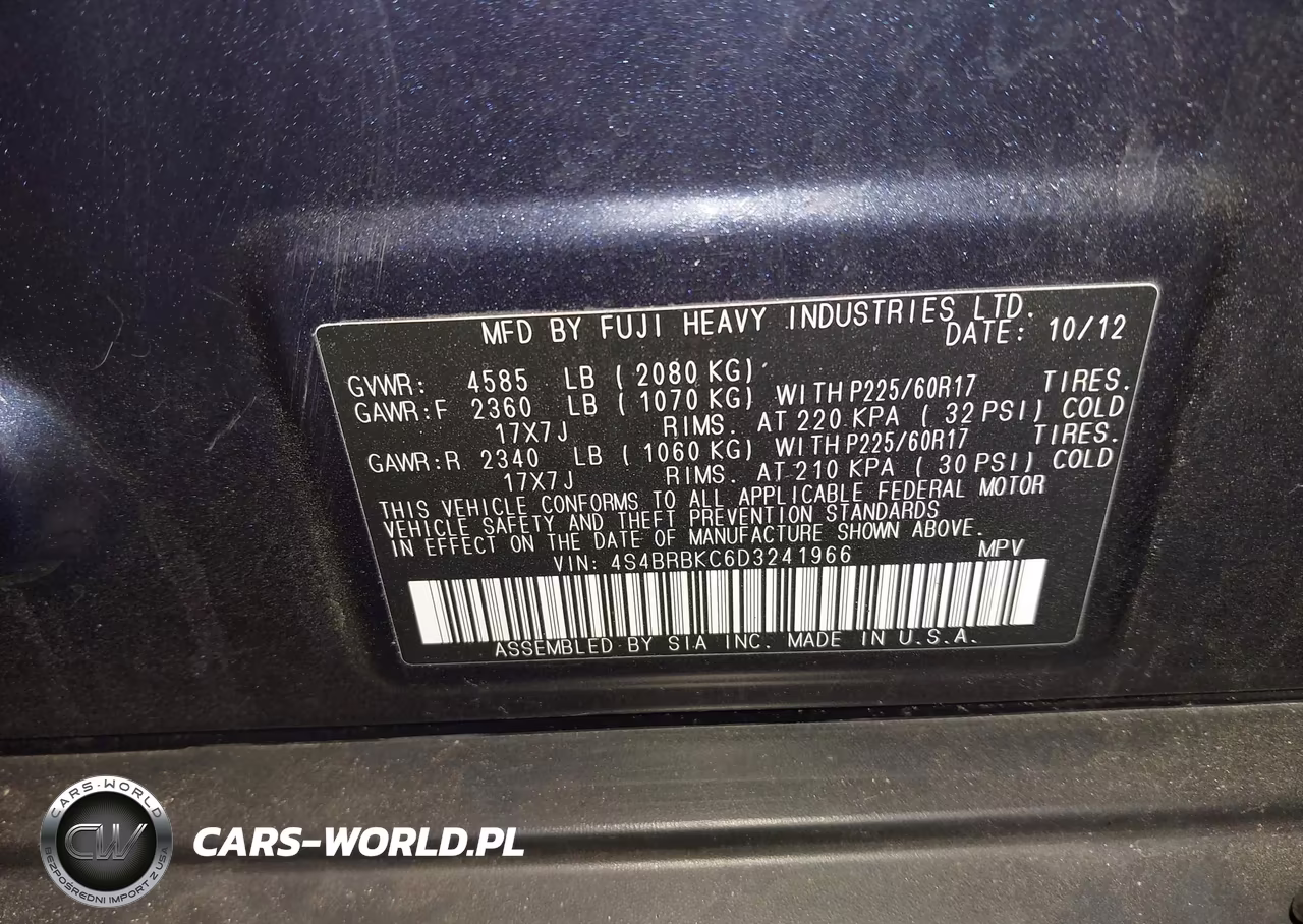 2013 Subaru Outback 2.5I Limited VIN:4S4BRBKC6D3241966 - 9