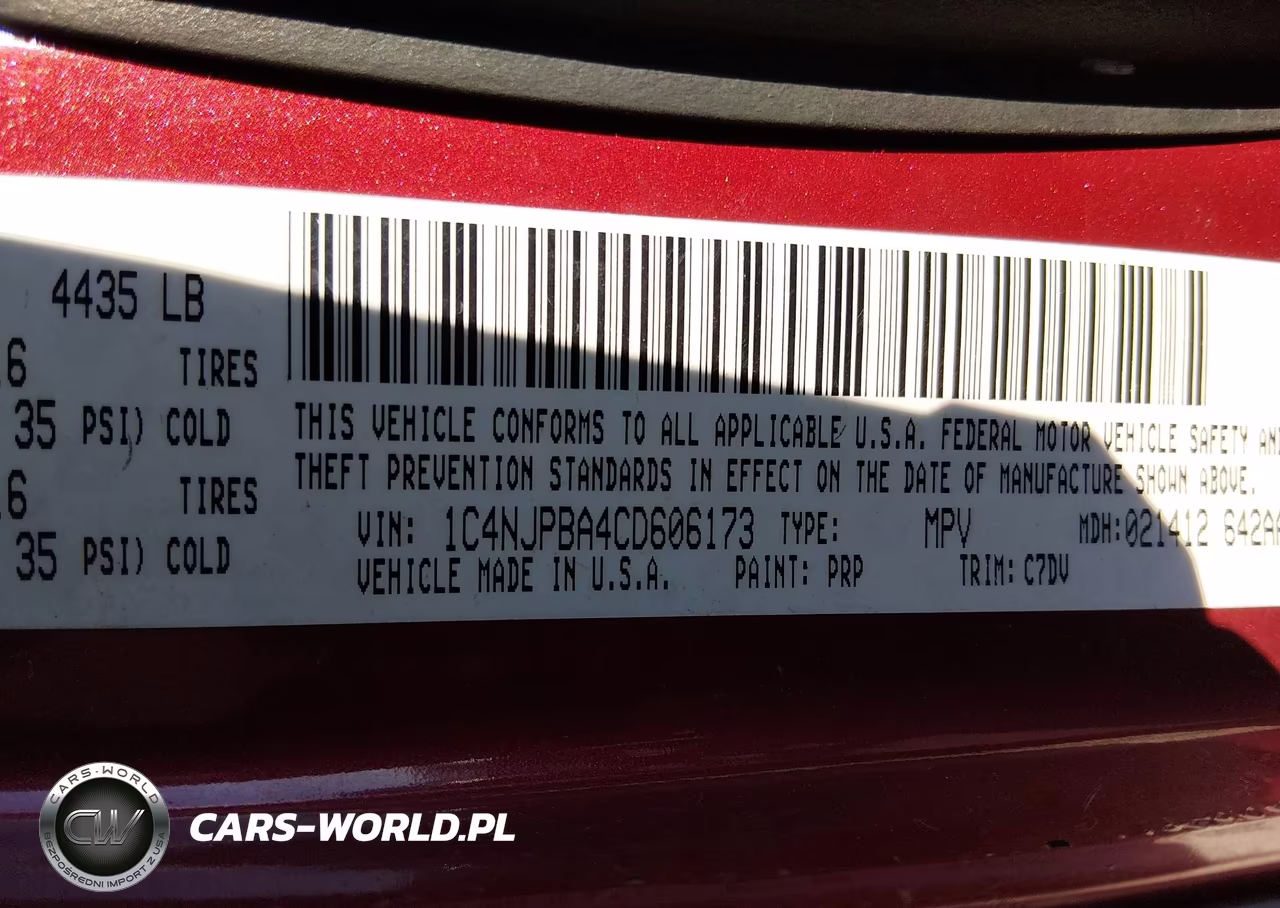 2012 Jeep Patriot Sport VIN:1C4NJPBA4CD606173 - 9