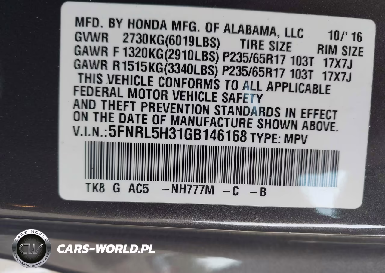 2016 Honda Odyssey Se VIN:5FNRL5H31GB146168 - 9
