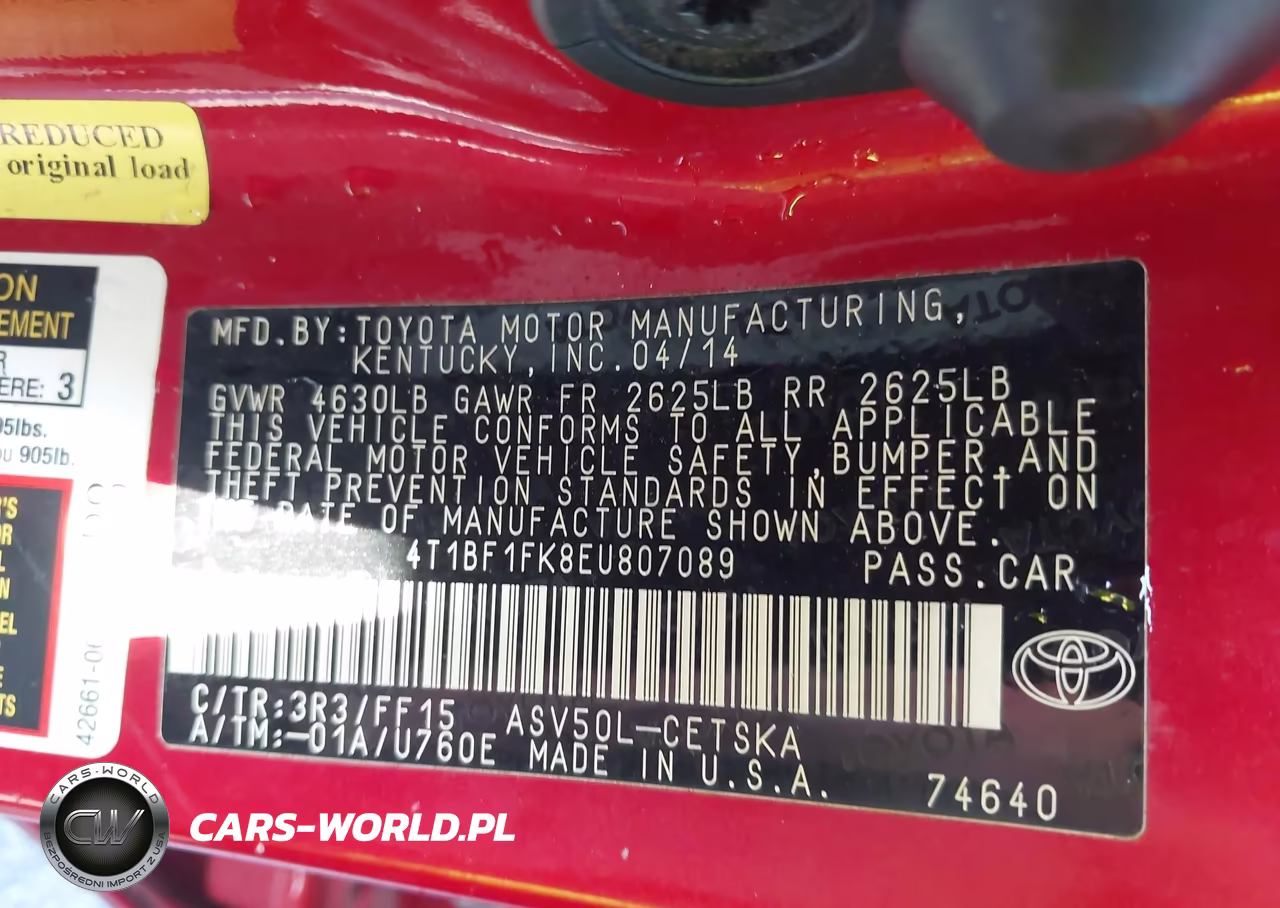 2014 Toyota Camry Se Sport VIN:4T1BF1FK8EU807089 - 9