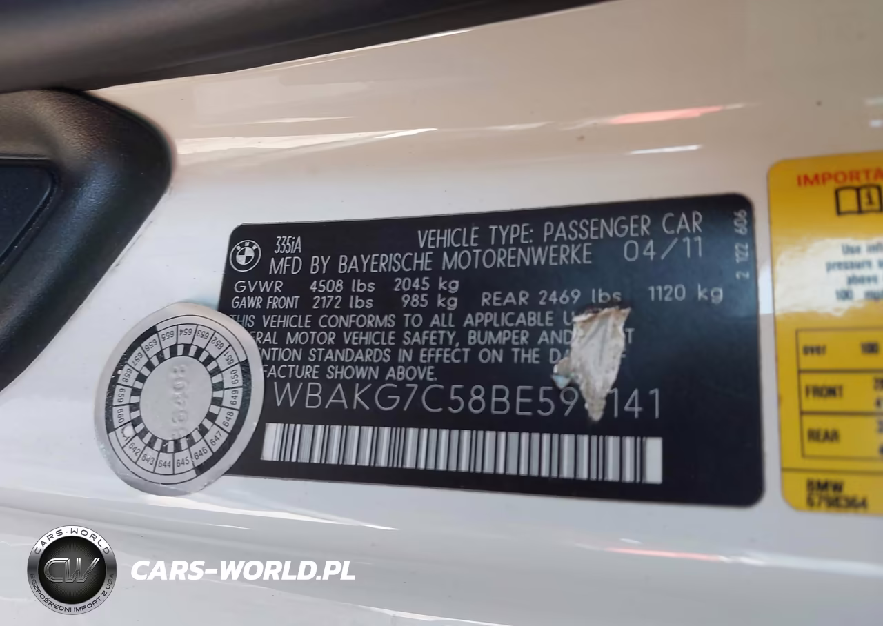 2011 BMW 335I VIN:WBAKG7C58BE599141 - 9