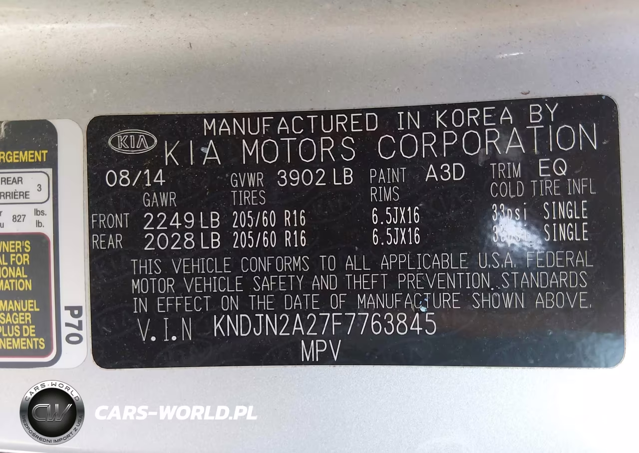 2015 Kia Soul VIN:KNDJN2A27F7763845 - 9