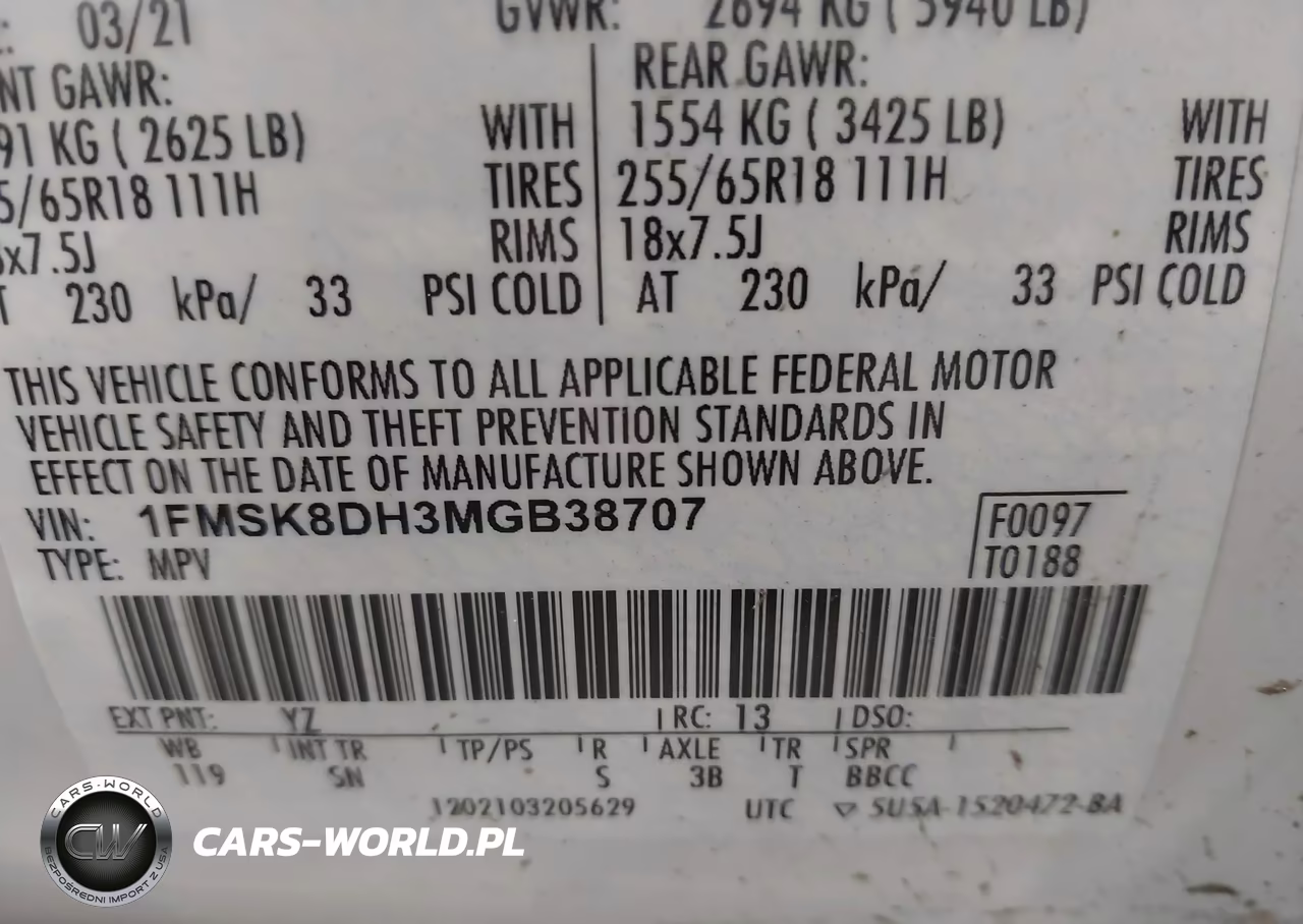 2021 Ford Explorer Xlt VIN:1FMSK8DH3MGB38707 - 9