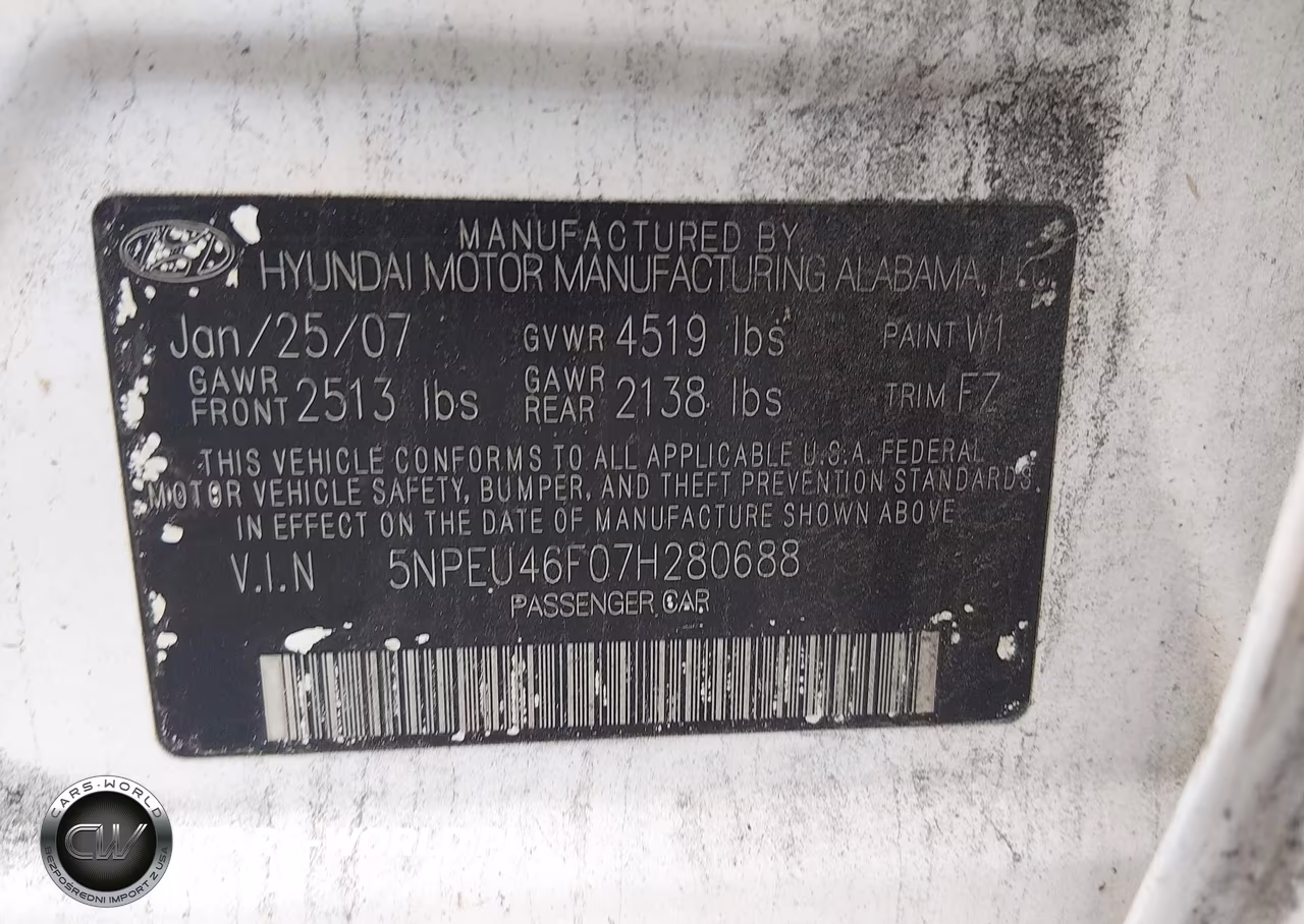 2007 Hyundai Sonata Limited-Se V6 VIN:5NPEU46F07H280688 - 9
