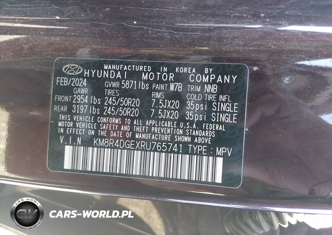 2024 Hyundai Palisade Sel VIN:KM8R4DGEXRU765741 - 9