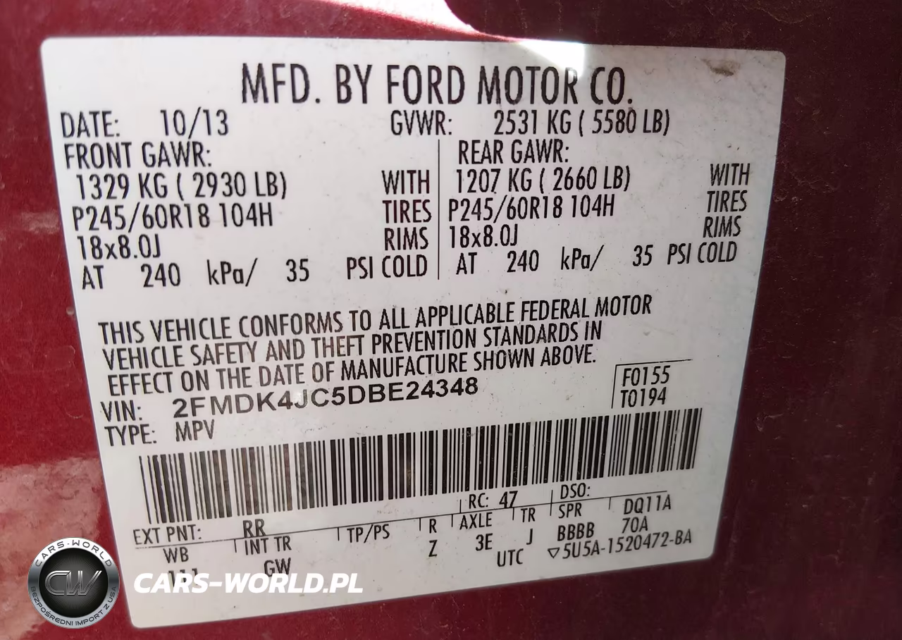 2013 Ford Edge Sel VIN:2FMDK4JC5DBE24348 - 9