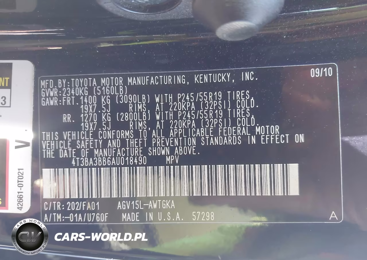 2010 Toyota Venza VIN:4T3BA3BB6AU018490 - 9