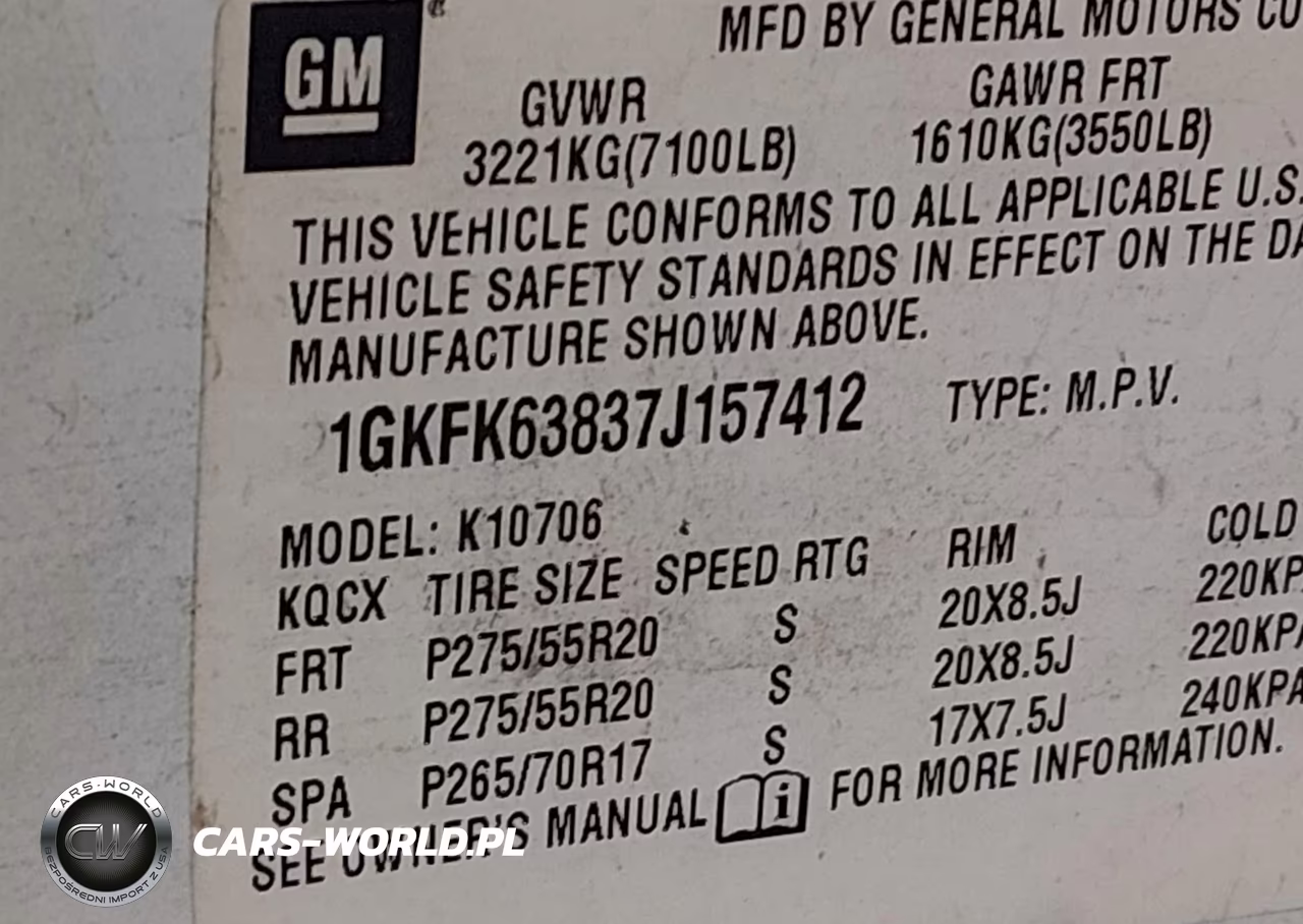 2007 GMC Yukon Denali VIN:1GKFK63837J157412 - 9