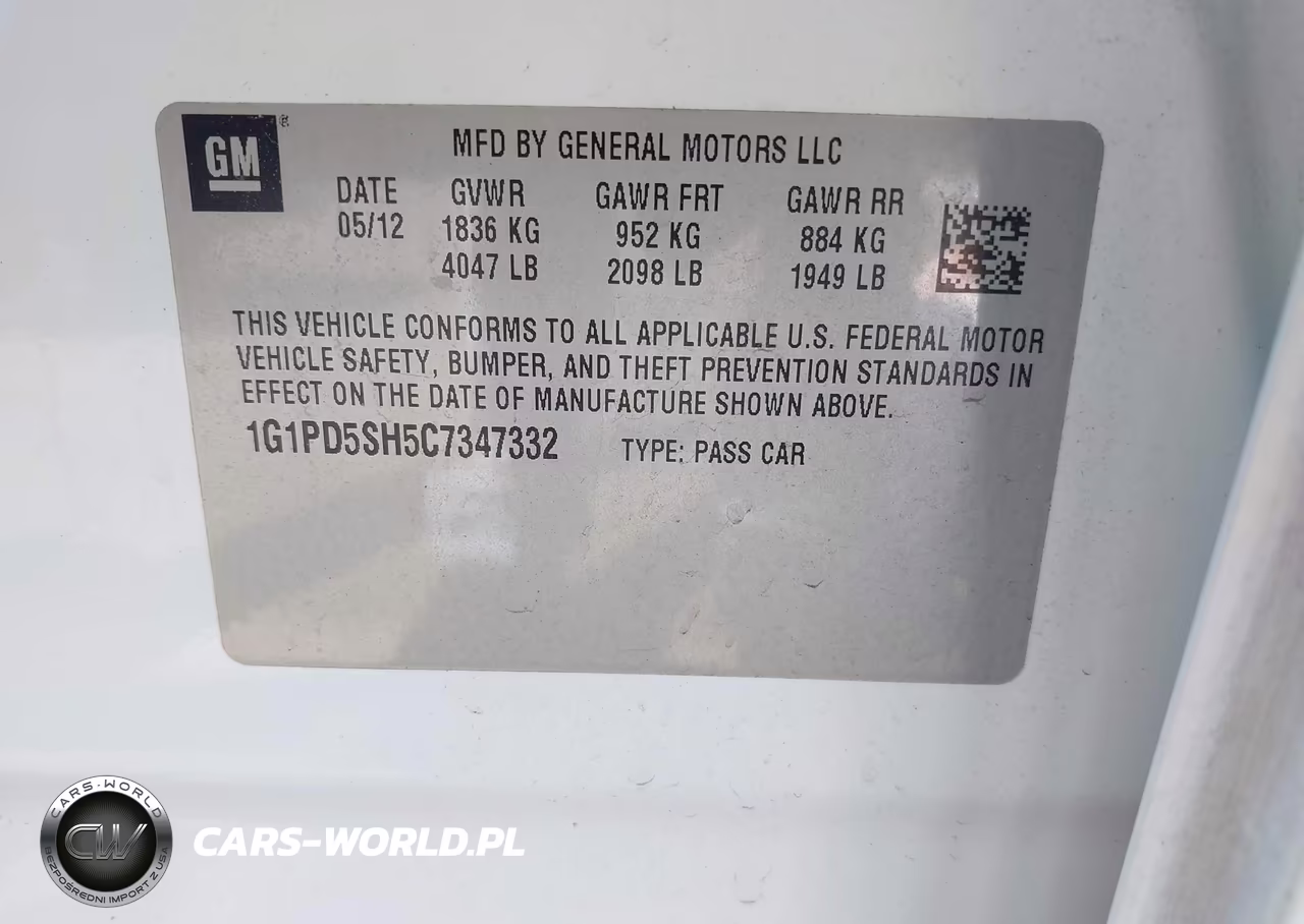 2012 Chevrolet Cruze Ls VIN:1G1PD5SH5C7347332 - 9