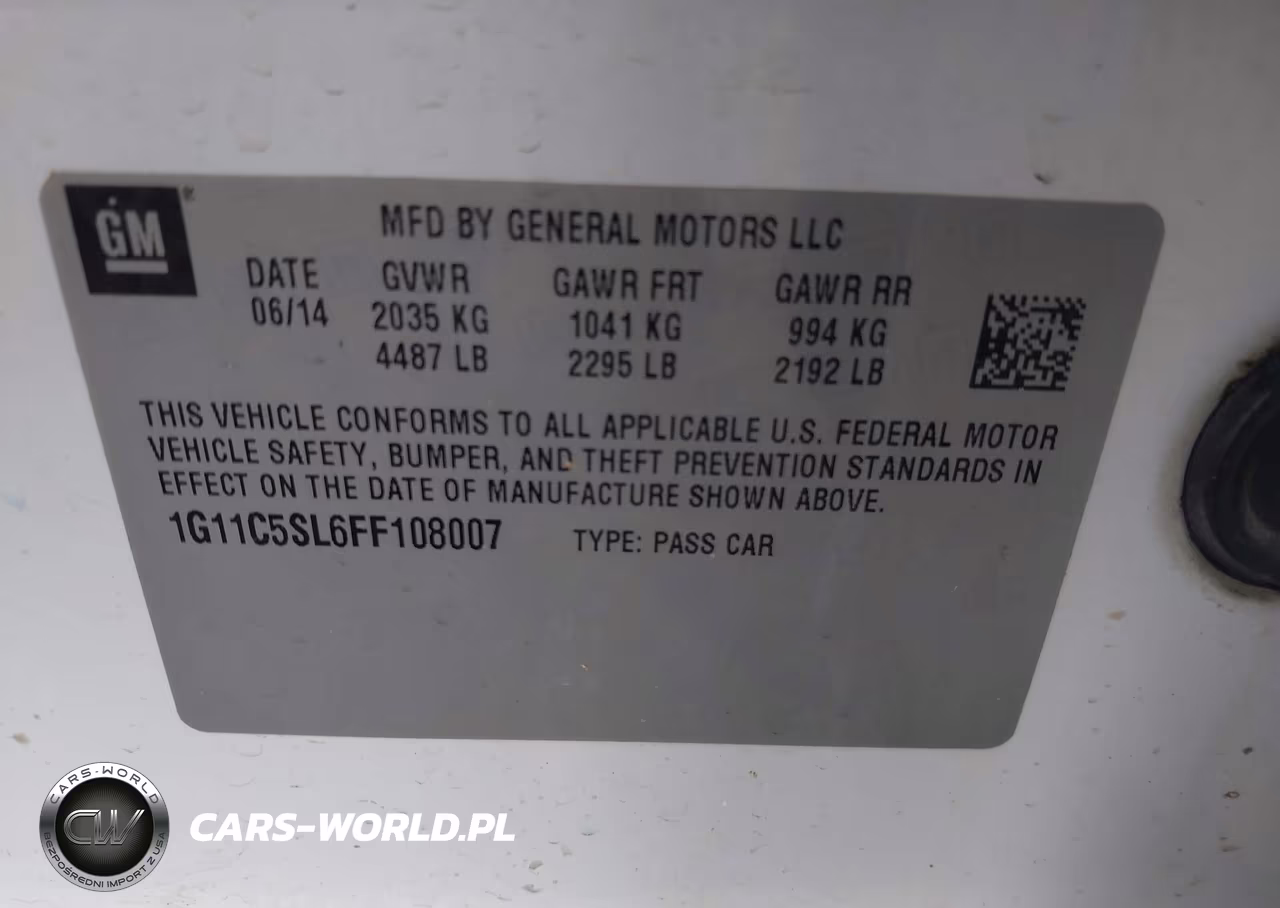 2015 Chevrolet Malibu 1Lt VIN:1G11C5SL6FF108007 - 9