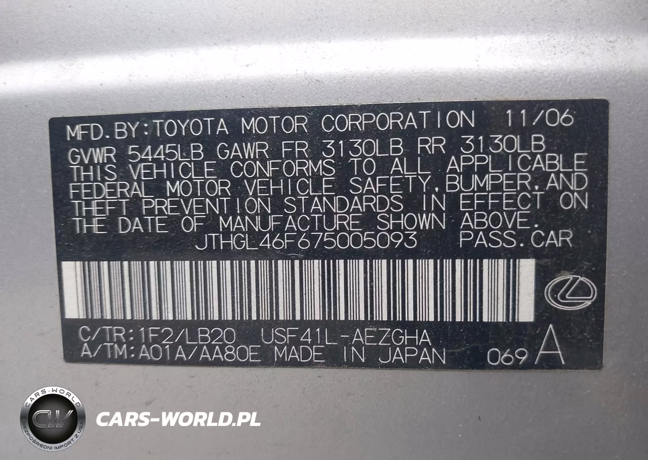 2007 Lexus Ls 460 L VIN:JTHGL46F675005093 - 9