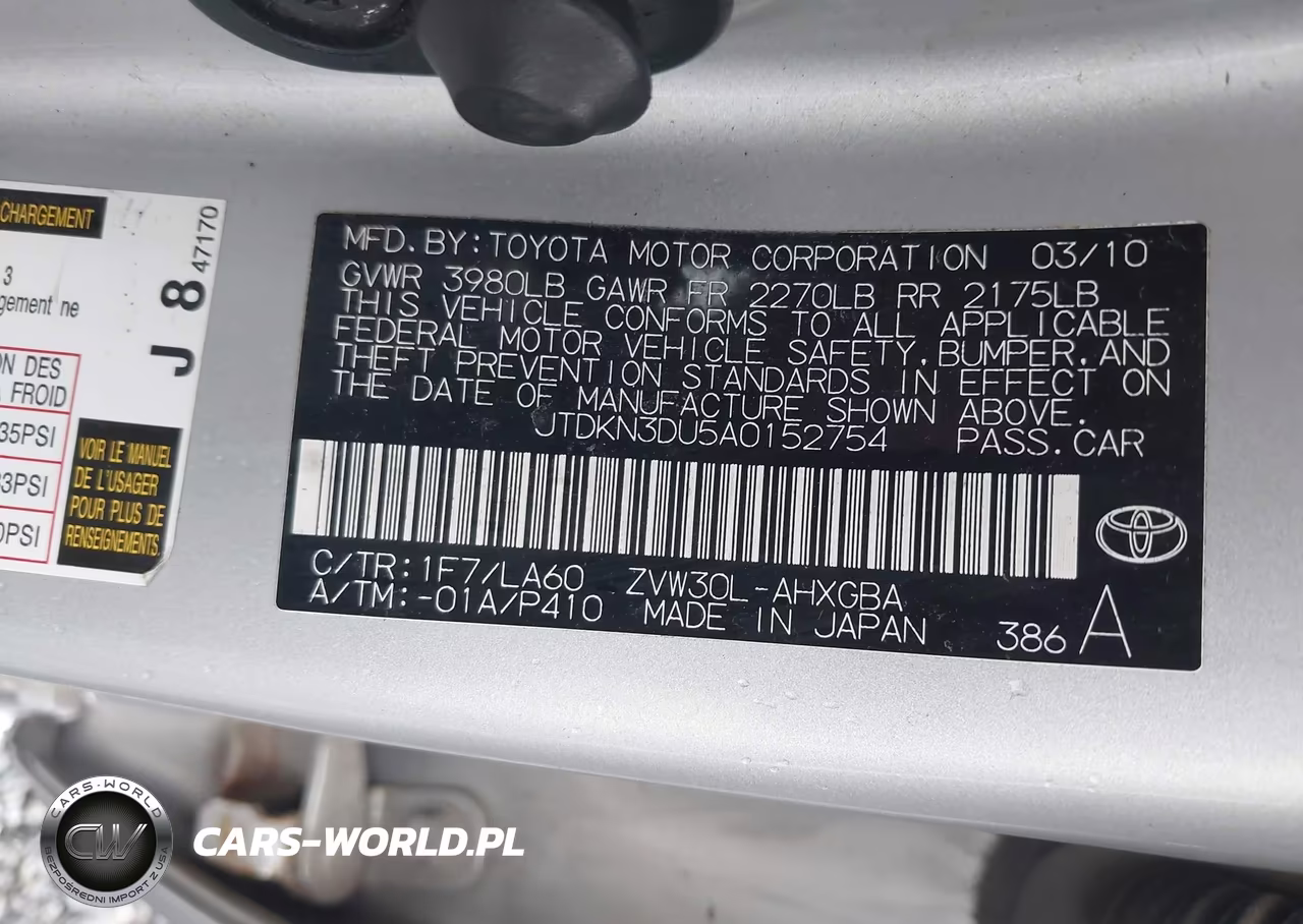 2010 Toyota Prius Iv VIN:JTDKN3DU5A0152754 - 9