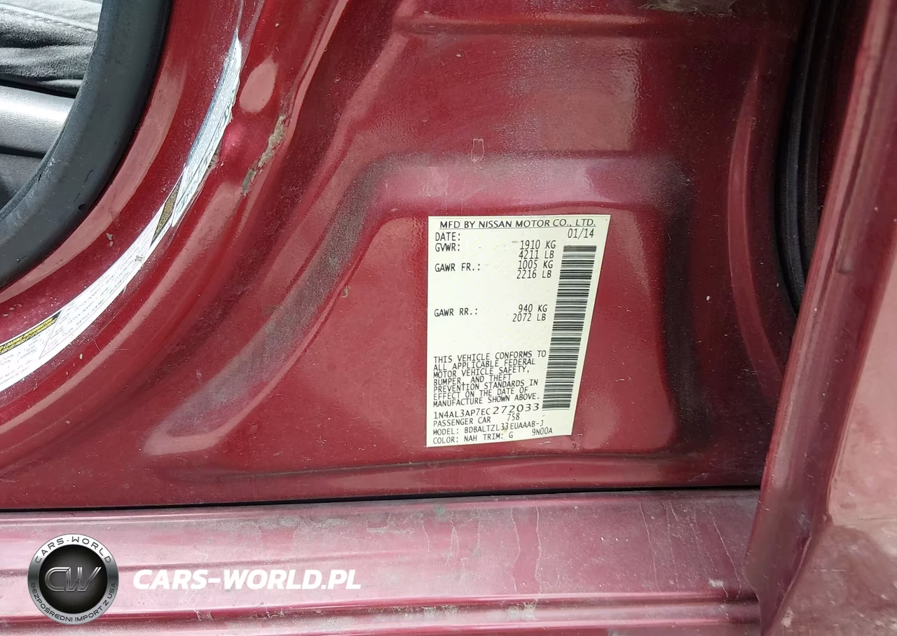 2014 Nissan Altima 2.5 Sv VIN:1N4AL3AP7EC272033 - 9