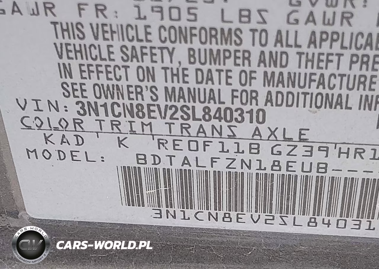 2025 Nissan Versa 1.6 Sv VIN:3N1CN8EV2SL840310 - 9
