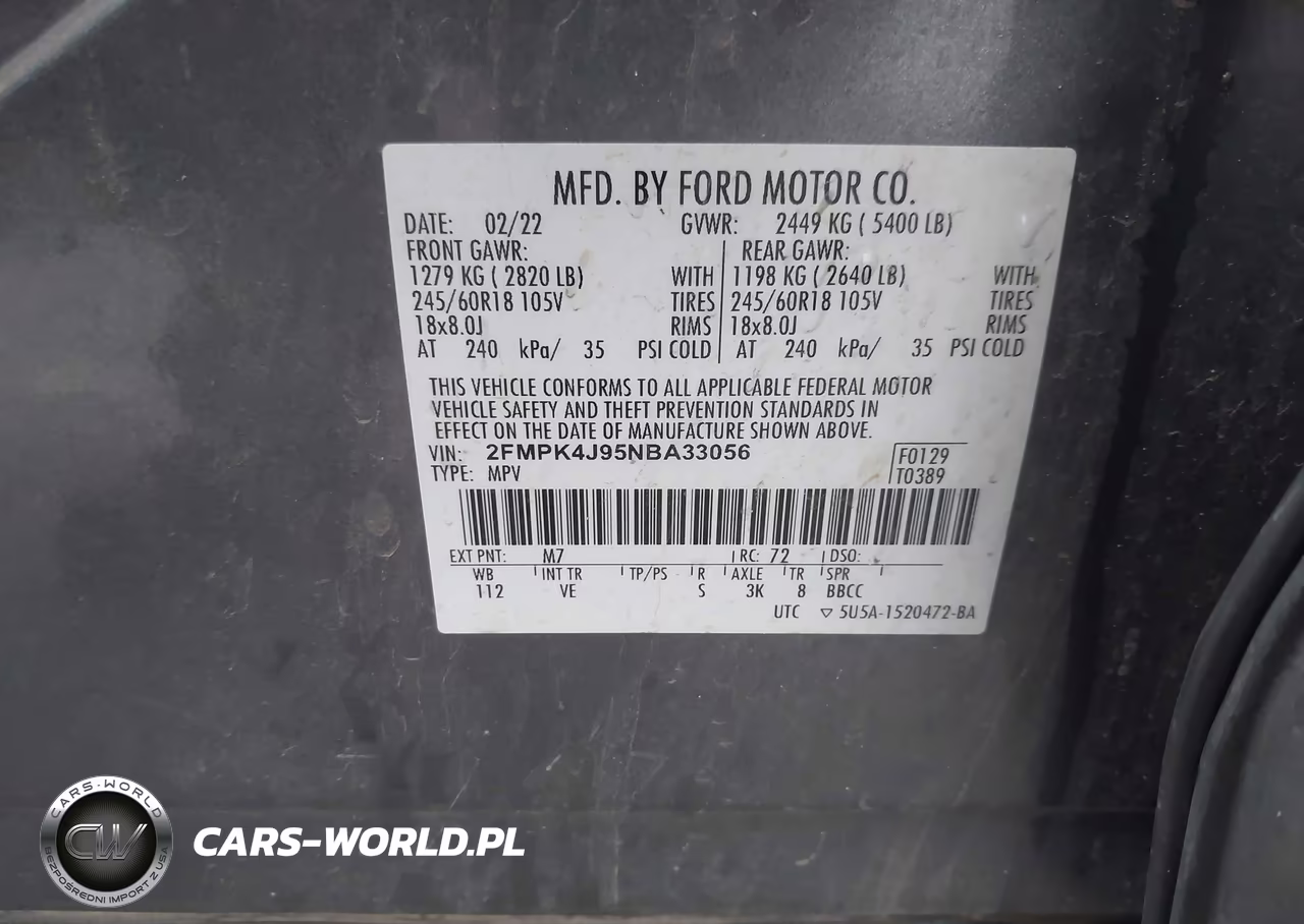2022 Ford Edge Sel VIN:2FMPK4J95NBA33056 - 9