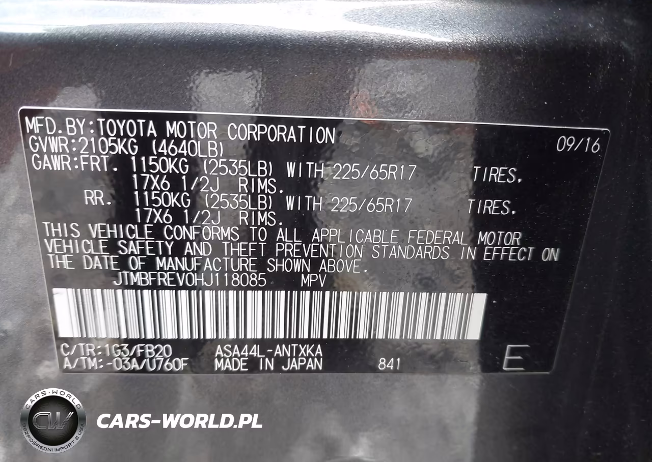 2017 Toyota Rav4 Le VIN:JTMBFREV0HJ118085 - 9
