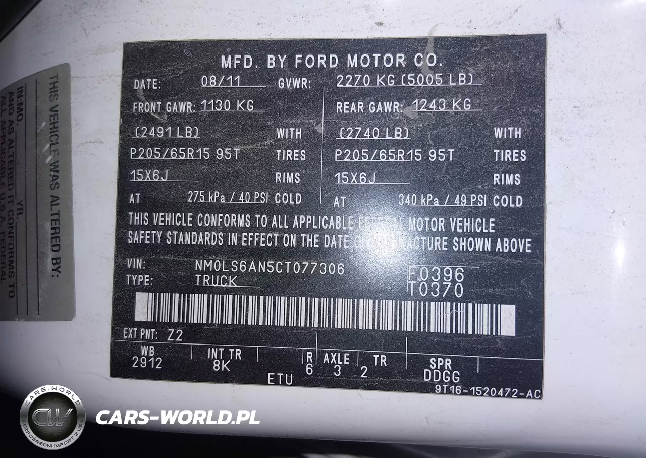 2012 Ford Transit Connect Xl VIN:NM0LS6AN5CT077306 - 9