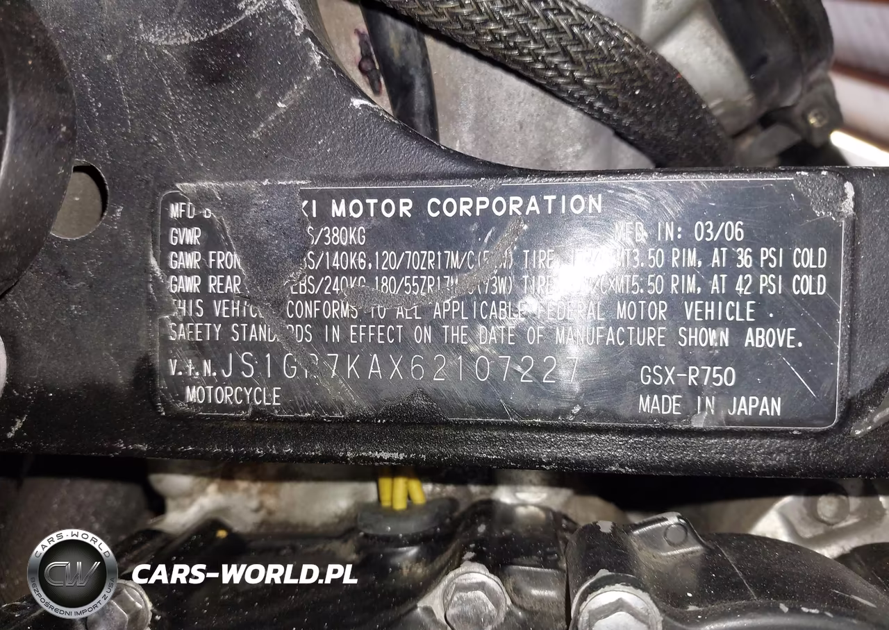 2006 Suzuki Gsx-R750 K6 VIN:JS1GR7KAX62107227 - 10