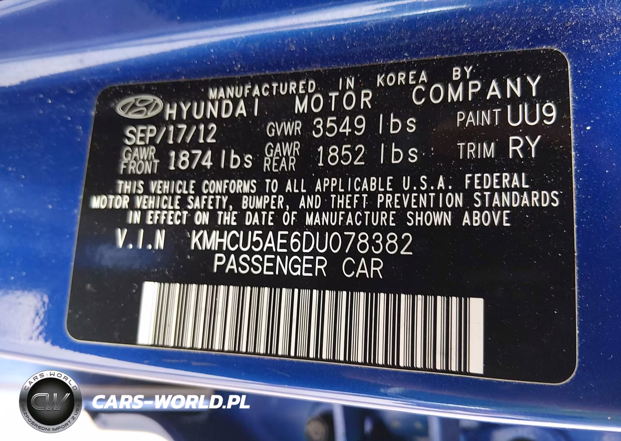 2013 Hyundai Accent Se VIN:KMHCU5AE6DU078382 - 9