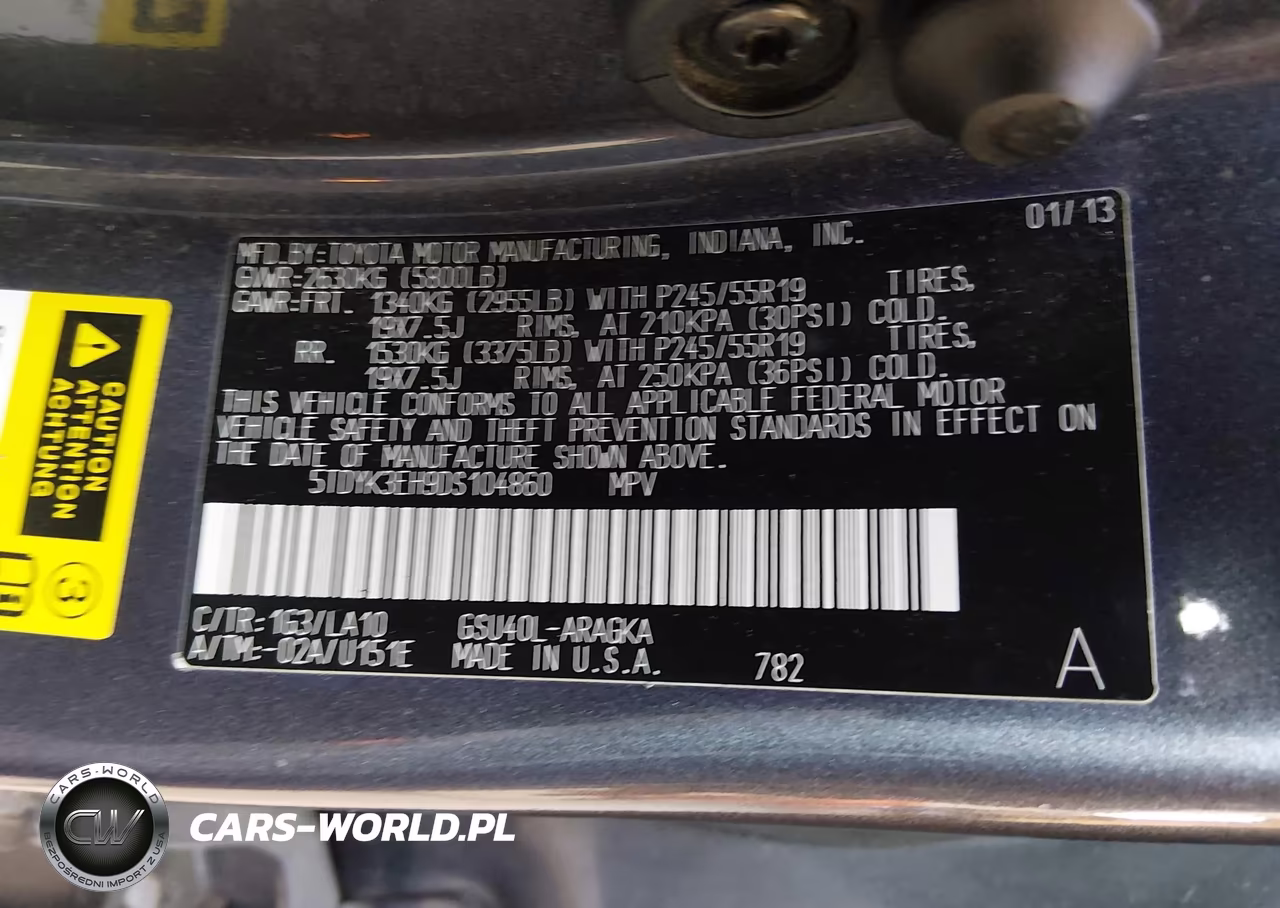 2013 Toyota Highlander Limited V6 VIN:5TDYK3EH9DS104860 - 9