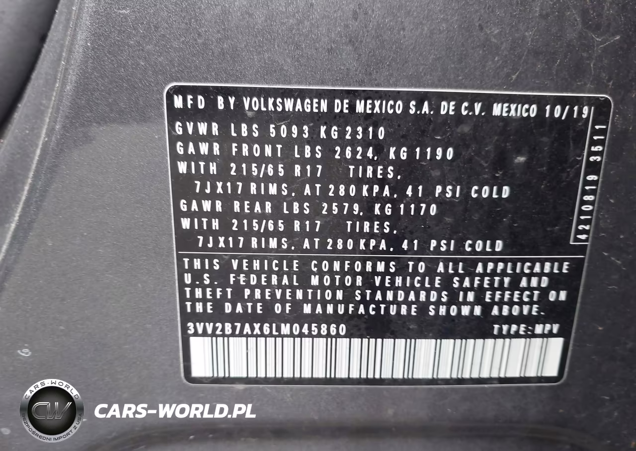 2020 Volkswagen Tiguan 2.0T Se-2.0T Se R-Line Black-2.0T Sel VIN:3VV2B7AX6LM045860 - 9