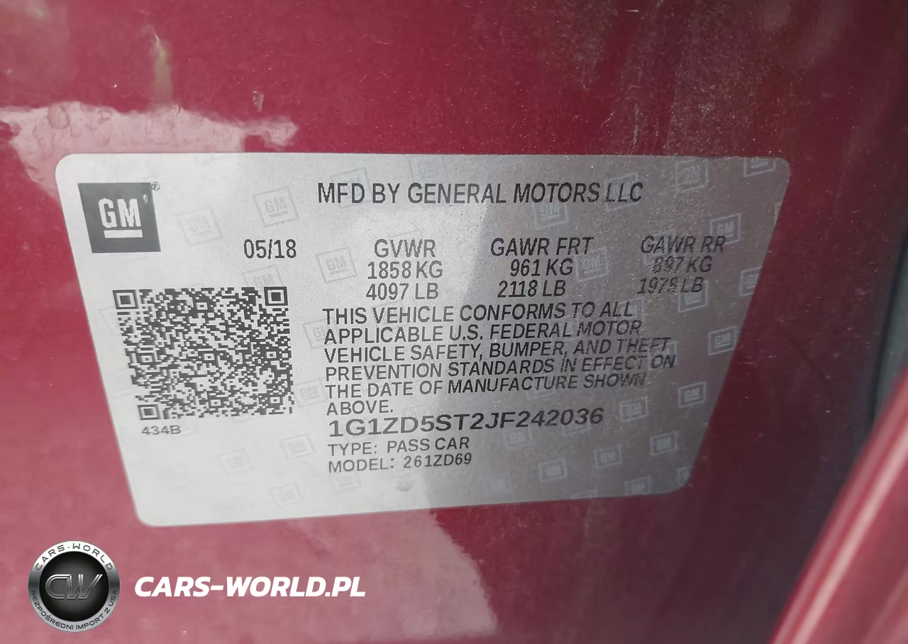 2018 Chevrolet Malibu Lt VIN:1G1ZD5ST2JF242036 - 9
