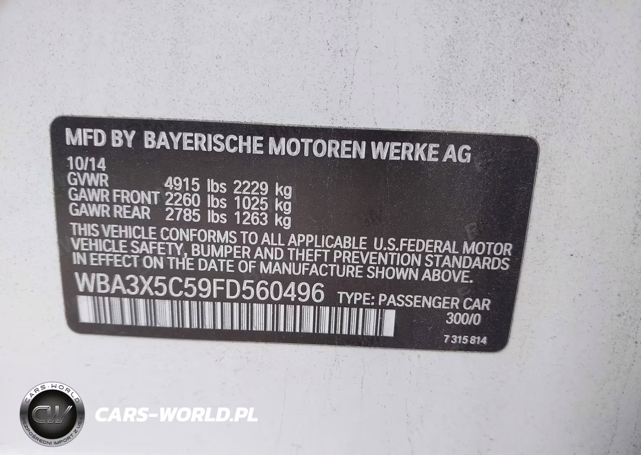 2015 BMW 328I Gran Turismo xDrive VIN:WBA3X5C59FD560496 - 9