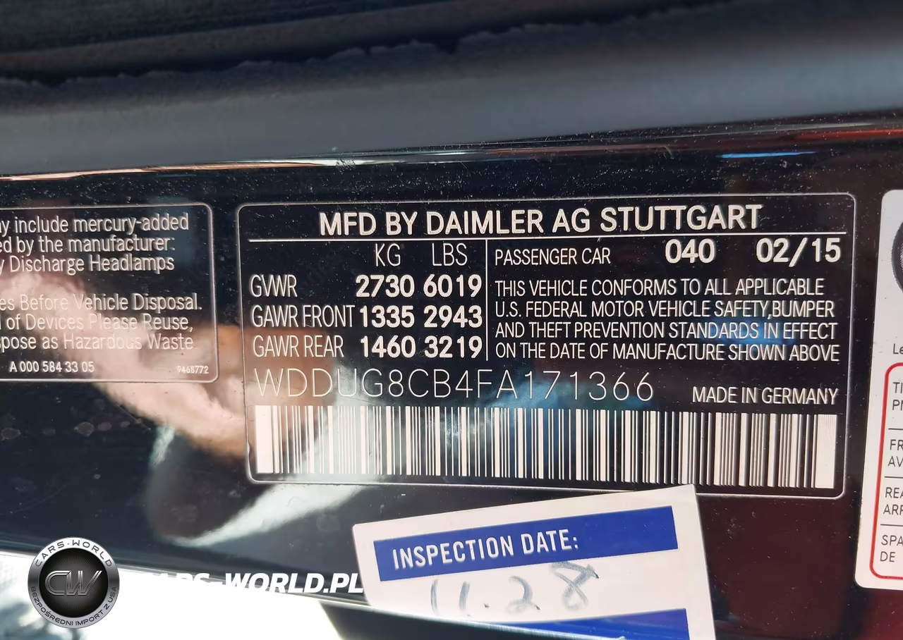 2015 Mercedes-Benz S 550 VIN:WDDUG8CB4FA171366 - 9