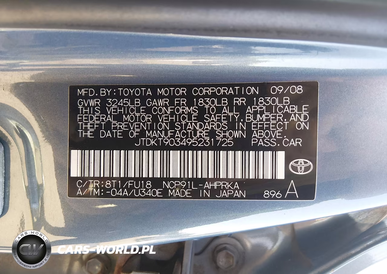 2009 Toyota Yaris VIN:JTDKT903495231725 - 9
