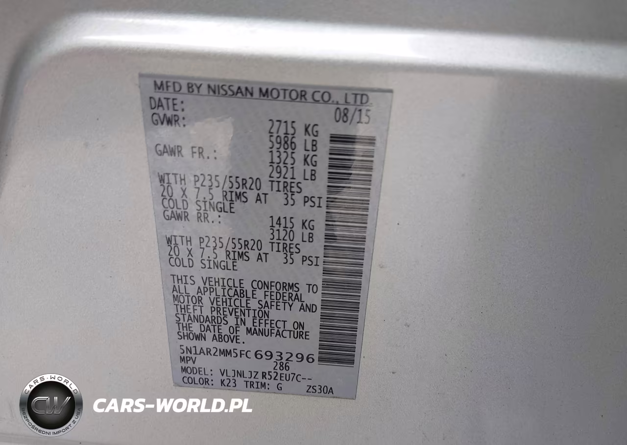 2015 Nissan Pathfinder Platinum VIN:5N1AR2MM5FC693296 - 9