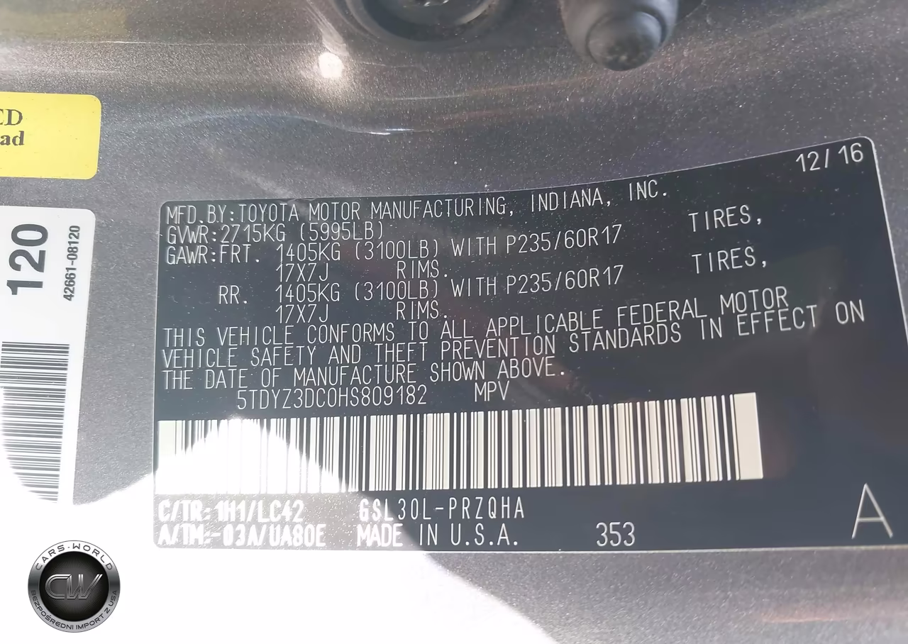 2017 Toyota Sienna Xle 8 Passenger VIN:5TDYZ3DC0HS809182 - 9