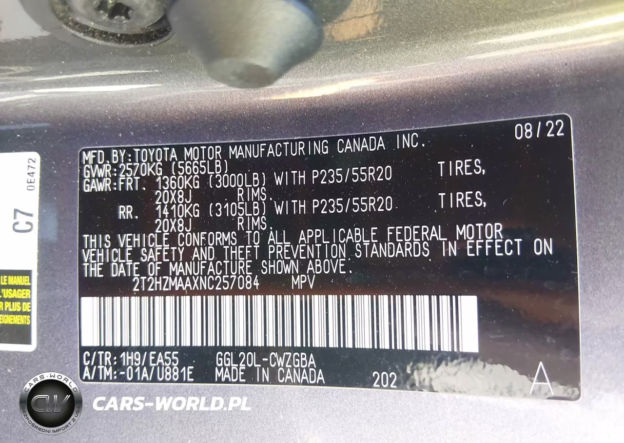 2022 Lexus Rx 350 VIN:2T2HZMAAXNC257084 - 9