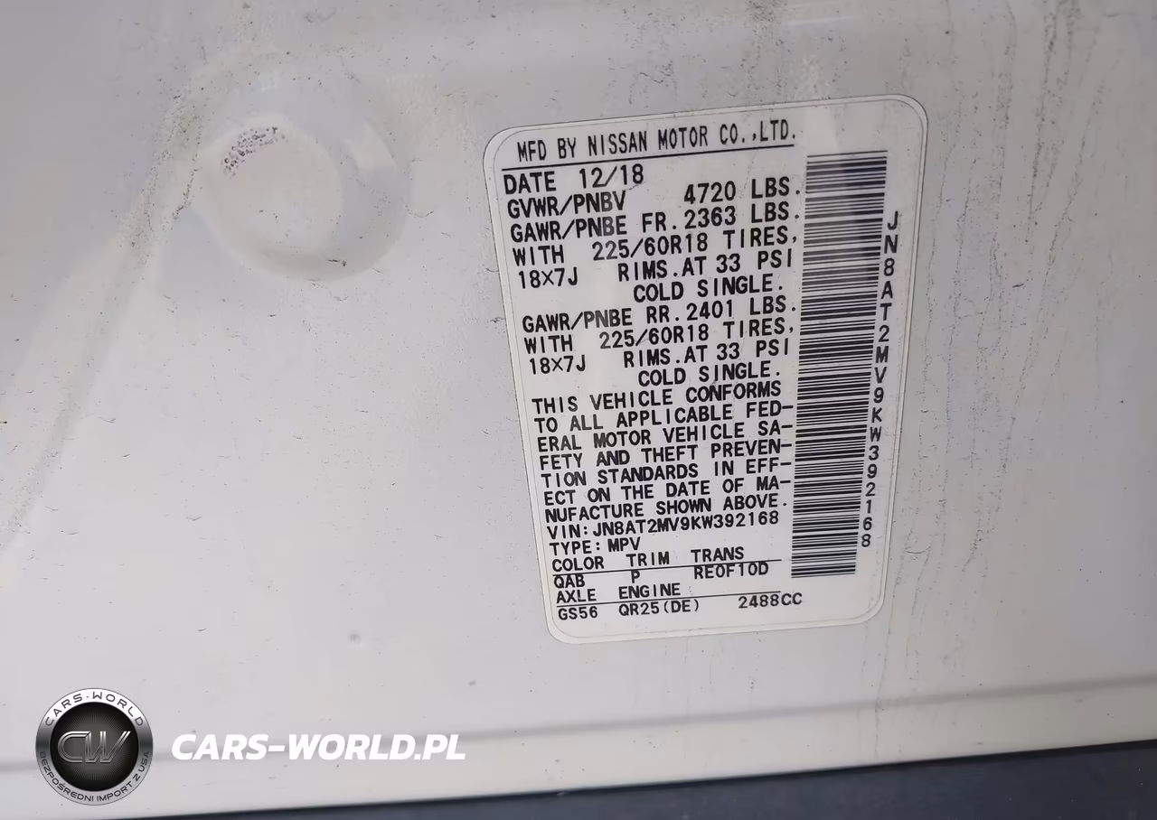 2019 Nissan Rogue Sv VIN:JN8AT2MV9KW392168 - 9