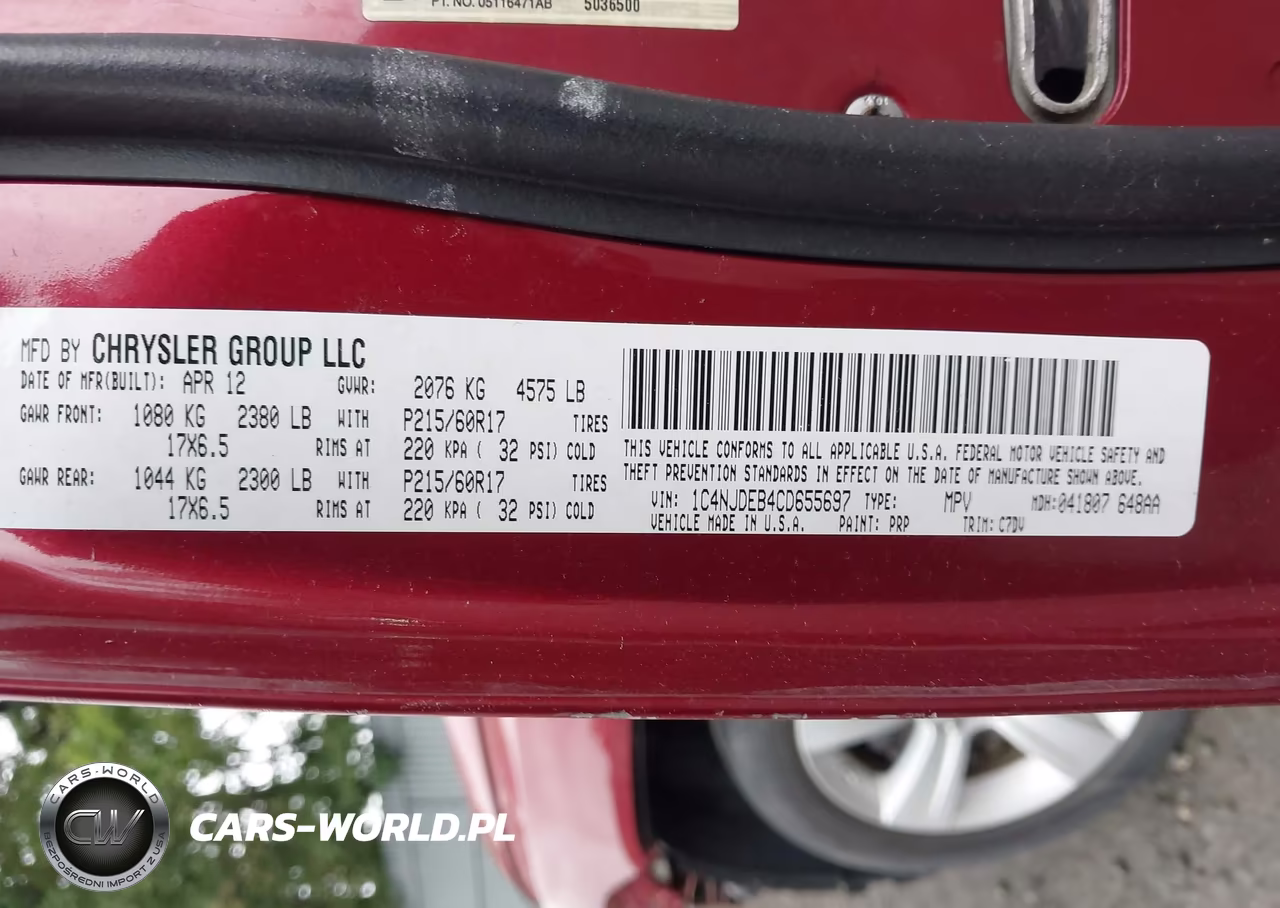 2012 Jeep Compass Latitude VIN:1C4NJDEB4CD655697 - 9