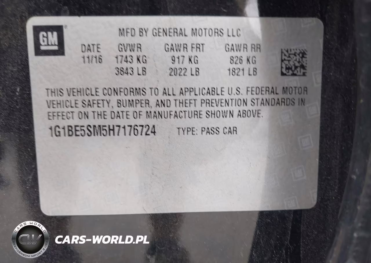 2017 Chevrolet Cruze Lt VIN:1G1BE5SM5H7176724 - 9