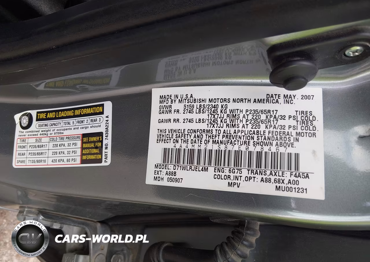 2007 Mitsubishi Endeavor Ls VIN:4A4MM21S87E078467 - 9