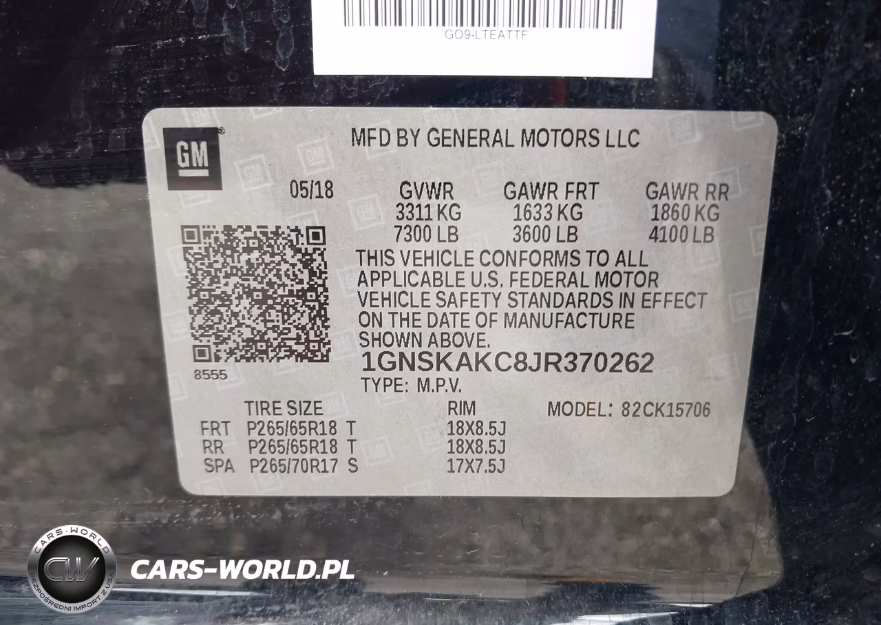 2018 Chevrolet Tahoe Ls VIN:1GNSKAKC8JR370262 - 9