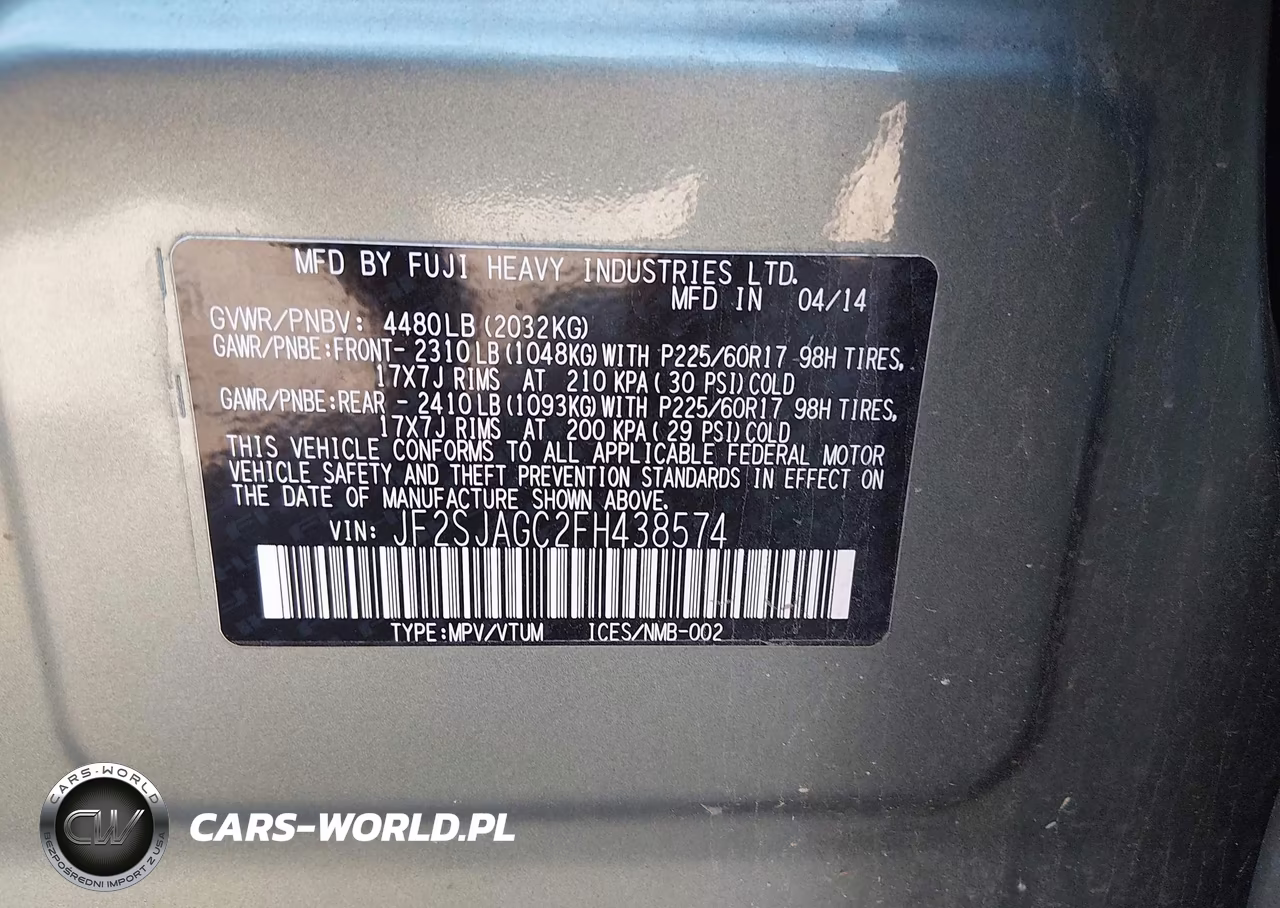 2015 Subaru Forester 2.5I Premium VIN:JF2SJAGC2FH438574 - 9
