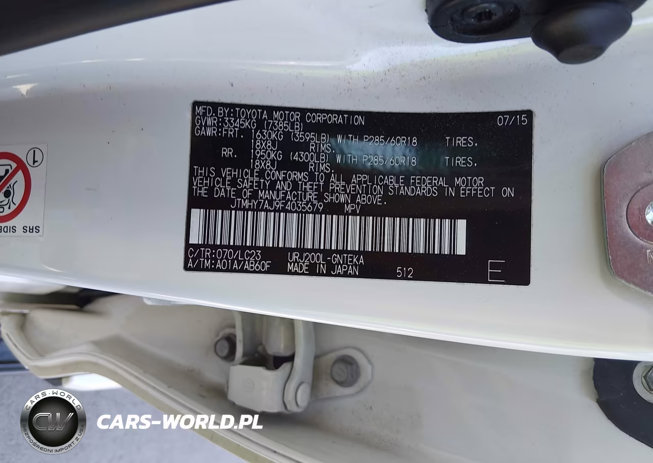 2015 Toyota Land Cruiser V8 VIN:JTMHY7AJ9F4035679 - 9