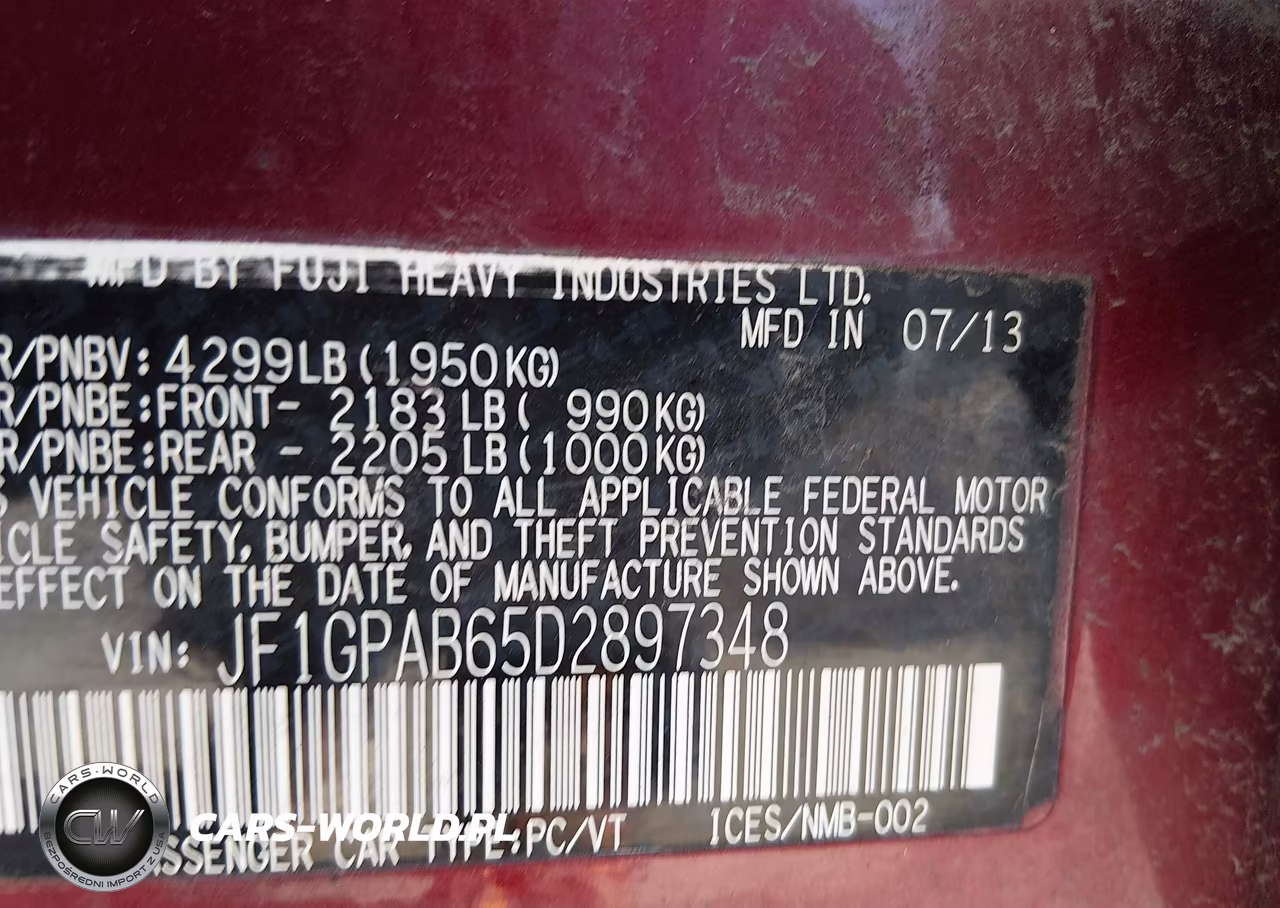 2013 Subaru Impreza Premium VIN:JF1GPAB65D2897348 - 9