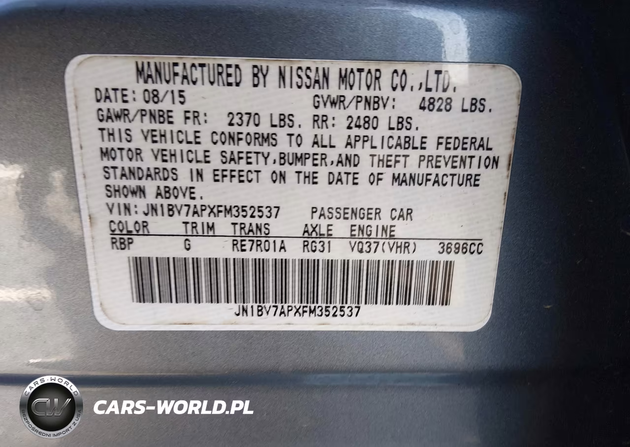 2015 Infiniti Q50 VIN:JN1BV7APXFM352537 - 9